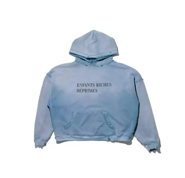 Enfants Riches Déprimés Brand Typography Hoodie - Washed Blue Hover Image