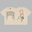 Revenge Arch Logo & Hand Portrait Graphic Short Sleeve T-Shirt Beige