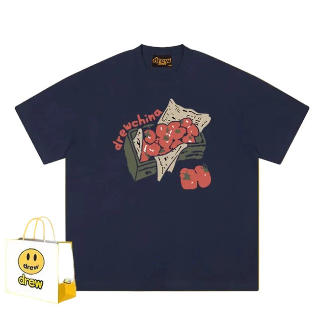 Drew Tomato Crate Graphic T-Shirt, Navy Blue Hover Image