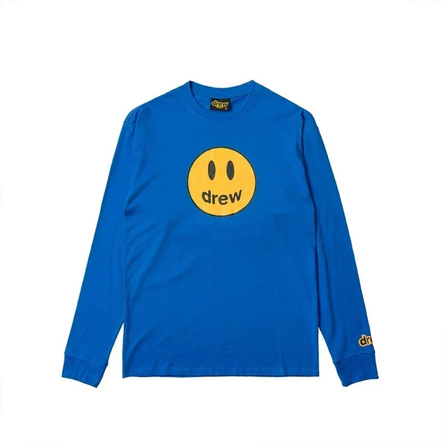 Drew House Classic Smiley Long Sleeve Tee, Royal Blue Hover Image
