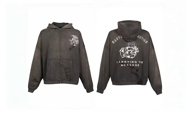 PALY Hollywood "Carrying The Message" Zip-Up Hoodie - Charcoal Hover Image