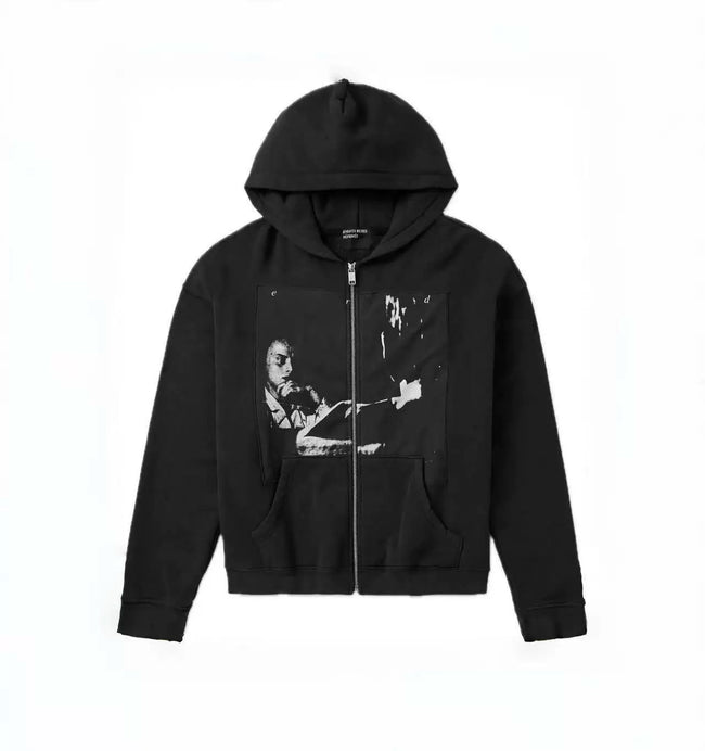 Enfants Riches Déprimés Central Box Portrait Zip-Up Hoodie - Black Hover Image