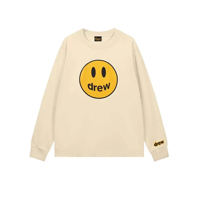 Drew Apricot Smiley Graphic Oversized Long-Sleeve T-Shirt Hover Image