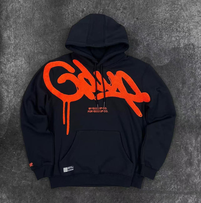 Geedup Black Red Graffiti Logo Hoodie Hover Image