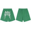 Revenge Gothic Logo Mesh Athletic Shorts - Green