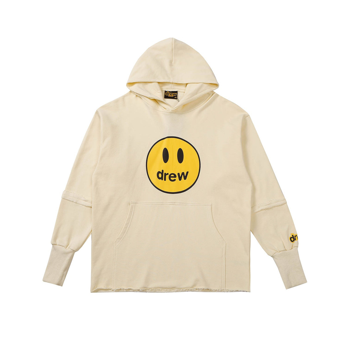 Drew House Mascot Smiley Distressed Hem Unisex Fleece Hoodie